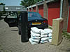 Al het materiaal paste in de auto. (32kb)